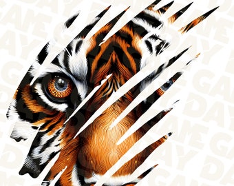 Tiger Scratch PNG: Mascot Design, School Spirit (Instant Download)