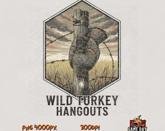 Hanging Turkey PNG: Wild Turkey Hunting Sublimation Design (Digital Download)