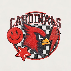 Cardinals Shirt PNG | Cardinals Head T-shirt Sublimation design Cardinals Spirit mascot png Football Cardinals png Instant download