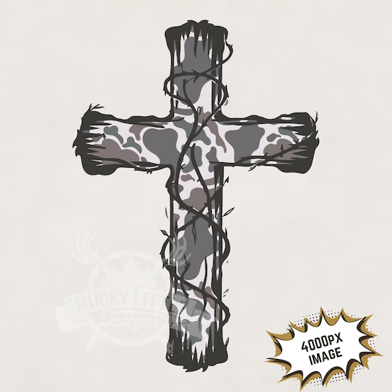 Camo Cross PNG: Christian Hunting Sublimation Image (Digital Download)