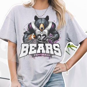 Voetbalberen, png | Berengeest, png PNGEgg | Black Bears T-shirt sublimatieontwerp l Black Bear-mascotte, png Directe download