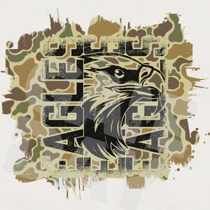 Adler Camo Shirt Design | Adler-Shirt PNG | Adlerkopf-T-Shirt Sublimationsentwurf l Camo Eagles Spirit PNG | Adler Maskottchen png |