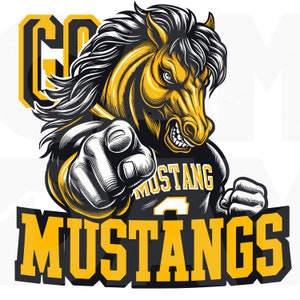Go Mustangs Shirt PNG | Mustangs mascot png | Mustangs school spirit png l  Football Mustangs png | Mustangs College logo. Instant download
