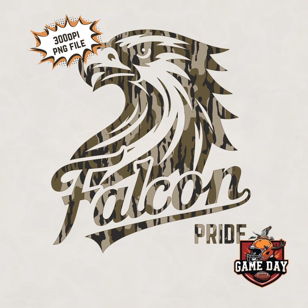 Falcons Pride PNG: Camo Mascot Design (digital Download - Etsy