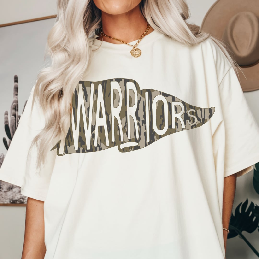 Warriors Pennant Png | Camo Warriors Shirt PNG | Warriors Text ...