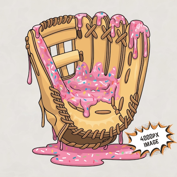 Ice Cream Baseball Glove PNG: Drip Design (Digital Download)