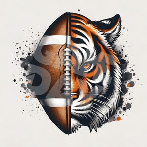 Tiger football T-shirt Sublimation design l Tiger Spirit PNG | Tiger Shirt PNG |  Tiger mascot png | Football Tiger png | Instant download