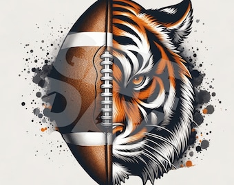 Tiger Football Sublimation Design: Mascot PNG (Instant Download)