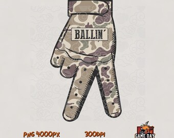 Camo Baseball Glove PNG: Ballin' Batters glove Design (Digital Download)