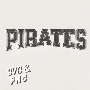 Mascota pirata grunge png, mascota de la escuela pirata retro texto svg png sublimación dtg fondo transparente archivo de impresión descarga instantánea