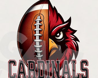 Maskotka drużyny futbolowej Cardinals, PNG: projekt sublimacji na koszulce (pobranie cyfrowe)