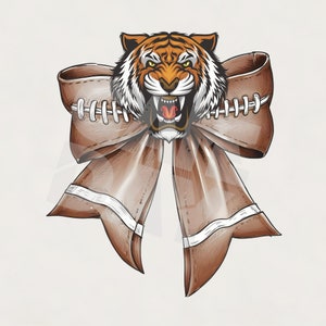 Tigers Bow png  Tigers Coquette PNG | Tigers football png png | Tigers and bows Instant download sublimation image design for tees mugs caps