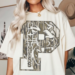 Camo Panthers mascot png Panthers mascot Sublimation design l Panthers Shirt PNG | Panthers school Spirit PNG Instant download