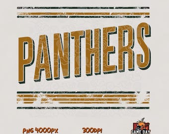 Retro Panthers Logo PNG: Vintage Mascot Sublimation Design (Digital Download)
