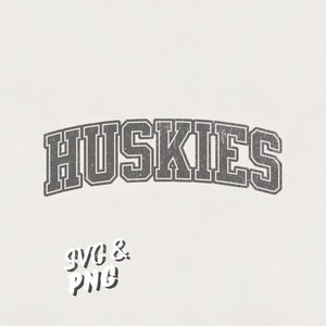 Grunge Huskies mascot png, Retro Varsity Huskies School mascot text svg png sublimation dtg transparent background print file download