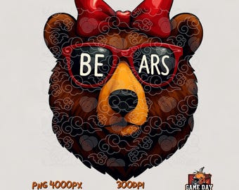 Coquette Bears Mascot png | Red Bears Bow sublimation image print file