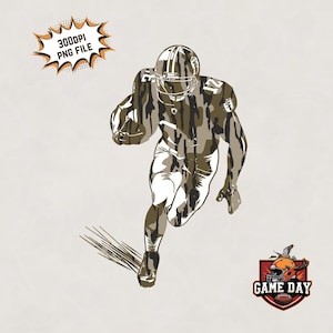 Camo football png, Camo Football Player Png, Gridiron Png, Camo Football Png, Football Silhouette, Sublimation print file old school camo