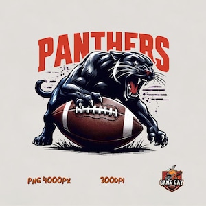 Red Panthers png, Panther football Sublimation design l Panthers Football png, Panthers Shirt PNG, Panthers mascot png, Panthers Spirit PNG
