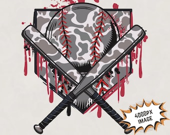 icecream drip baseball diamond Png | camo Baseball design home plate and bat sublimation design tees hoodies caps print file download