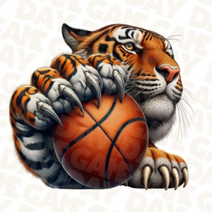 Basketball Tiger png | Tiger Spirit PNG | Tiger Shirt PNG | Tiger T-shirt Sublimation design l Tiger mascot png | Instant download