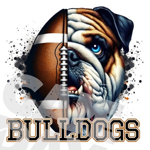 Football Bulldogs PNG | bulldog Mascott sublimation design for tees sweatshirts hoodies mugs, boys girls men woman | Bulldogs school spirit