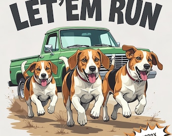 Beagle Hunting Dogs PNG: Deer Hunter Sublimation Image (Digital Download)