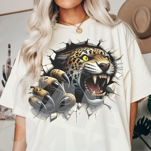 Angry Jaguar torn rip png | Jaguar breakthrough shirt design PNG | Jaguar scratch png | Jaguar mascot png Instant download