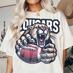 Cougars Football png | Cougars football Sublimation design l Cougars Shirt PNG | Cougars mascot png | Cougars Spirit PNG Instant download