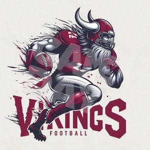 Red Vikings football Shirt PNG | Vikings mascot png | Vikings football Sublimation design l Vikings Spirit PNG | Instant download