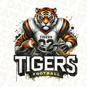 Tiger Spirit PNG | Tiger Shirt PNG | Tiger Face T-shirt Sublimation design l Tiger mascot png | Football Tiger png | Instant download