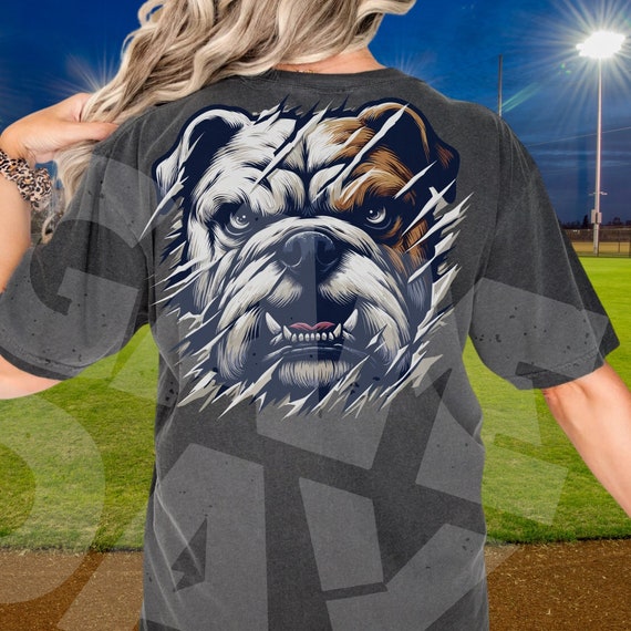 Angry Bulldog Scratch PNG: Mascot Shirt Design (digital Download