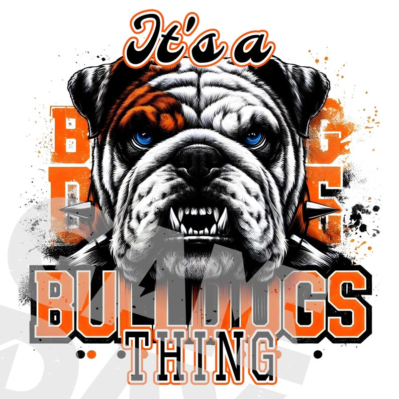 Bulldogs Lettering Bulldog Mascot PNG: School Spirit Sublimation Design (digital Download ...