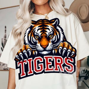 Tiger Shirt PNG Tiger Head T-shirt Sublimation design Angry Tiger spirit mascot with claws image for sweaters and tees Instant download file