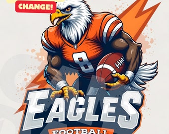Mascotte della squadra di football Orange Eagle PNG: spirito scolastico (download digitale)