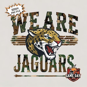 Wir sind Jaguare png, Jaguare Shirt PNG | Jaguars Head T-Shirt Sublimationsdruckdatei, Jaguars Spirit PNG | - Camouflage Jaguars Maskottchen png