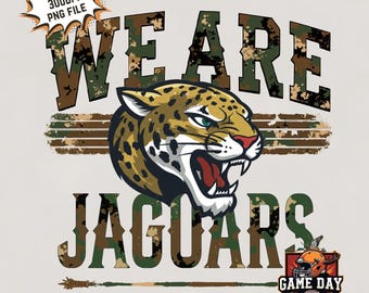Jaguars Mascot PNG: Camo T-Shirt Sublimation Design (Digital Download