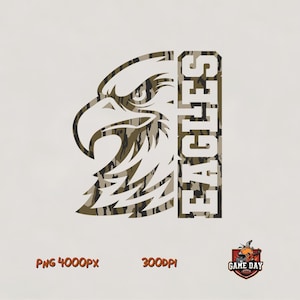 Halber Adler Kopf png, Camo Adler PNG | Camo Eagles Shirt PNG T-Shirt Sublimationsdesign, Camo Eagles Spirit Bilddruckdatei