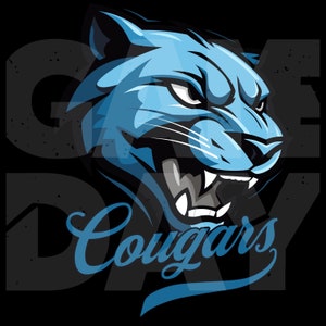 Cougar Shirt PNG | Cougar mascot png | Cougar Head png l Cougar Spirit PNG |  Football Cougar png | Cougar School logo Instant download