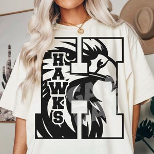 Hawks Mascot Design: Head Monogram PNG, SVG Cut File - Etsy