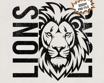 Löwen Maskottchen PNG: Football Spirit Design (Digitaler Download)