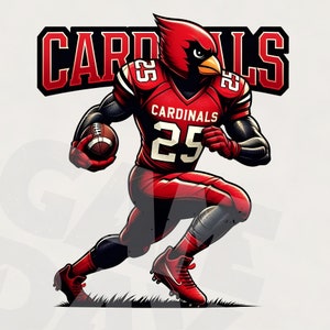 Cardinals football mascot PNG | Cardinals Head T-shirt Sublimation design Cardinals Spirit  Football Cardinals png Instant download