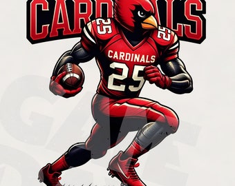 Mascota de fútbol de los Cardinals PNG: Diseño de sublimación de camiseta (descarga digital)