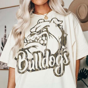 Go bulldogs PNG | Camo bulldog Mascot sublimation design for tees sweatshirts hoodies mugs | Bulldogs school spirit camouflage pattern