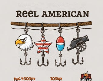 4th July Fishing png: Rell American boys fishing Shirt Sublimation Design (Digital Download)