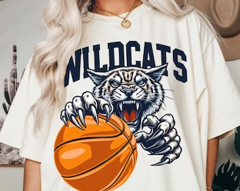 Wildcats Basketball Mascot PNG: Sublimation Design (Digital Download)