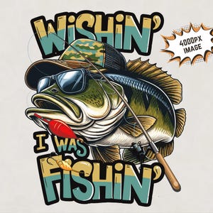 Ojalá estuviera pescando png, Pez divertido con gorra y gafas, diseño de camiseta de pesca para niños y mujeres, imagen de pesca para hombres, archivo de descarga para imprimir