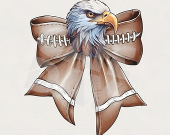 Eagles Football Bow PNG: Coquette Sublimation Design (Digital Download)