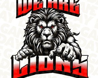 Lions Mascot PNG: College Football Spirit Design (Digital Download)