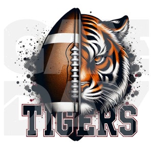 Tiger football T-shirt Sublimation design l Tiger Spirit PNG | Tiger Shirt PNG |  Tiger mascot png | Football Tiger png | Instant download