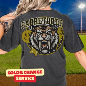 Chemise dents de sabre PNG | Conception de sublimation de T-shirt de tête de dents de sabre mascotte d'esprit de dents de sabre png Dents de sabre de football png Téléchargement instantané